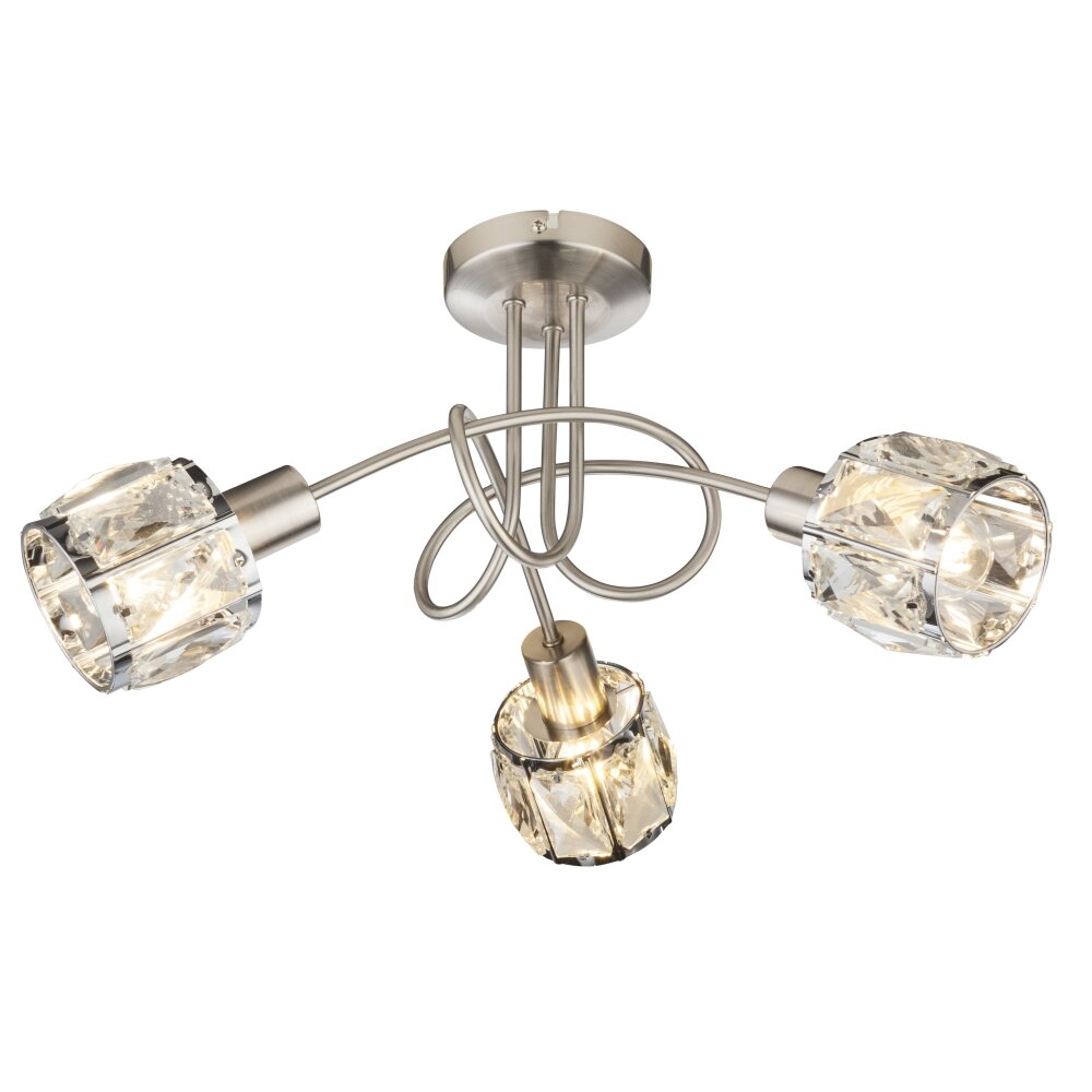 Plafonnier Globo Kris Nickel mat, 3 lumières main product photo