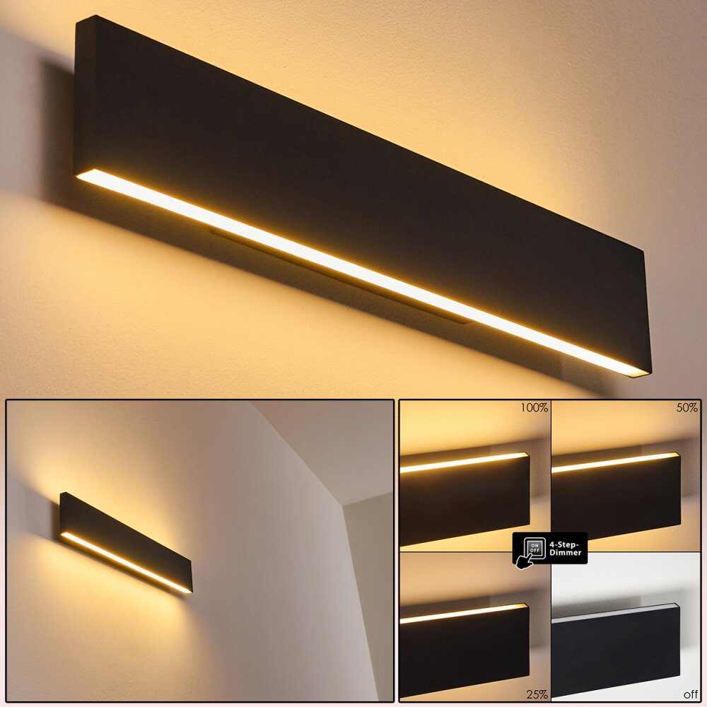 Applique murale Obion LED Noir, 2 lumières main product photo