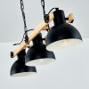 Suspension Chetco Bois clair, Noir, 3 lumières