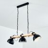 Suspension Chetco Bois clair, Noir, 3 lumières